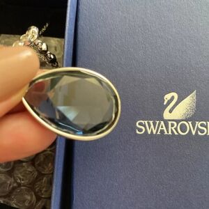 Swarovski Meringue Necklace, Water drop shape Blue Crystal Brand New Authentic